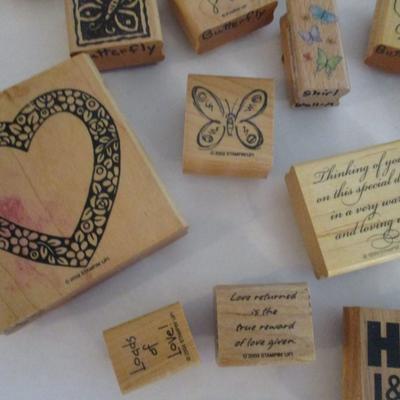 Various Wood Rubber Stamps Craft Card Art Making Wooden Stamps