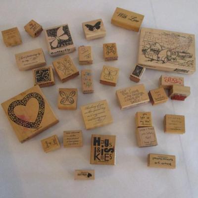 Various Wood Rubber Stamps Craft Card Art Making Wooden Stamps