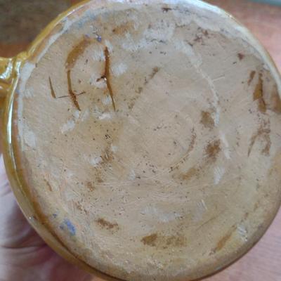Glazed Pottery Bean Pot with Lid