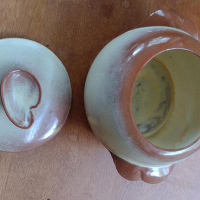 Frankoma Glazed Pottery Bean Pot with Lid