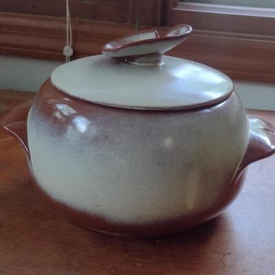 Frankoma Glazed Pottery Bean Pot with Lid