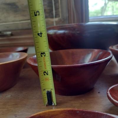 Turned Wood Salad Set- 9 Pieces