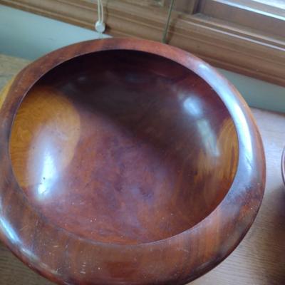Turned Wood Salad Set- 9 Pieces