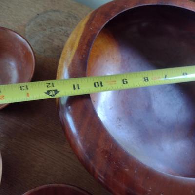Turned Wood Salad Set- 9 Pieces
