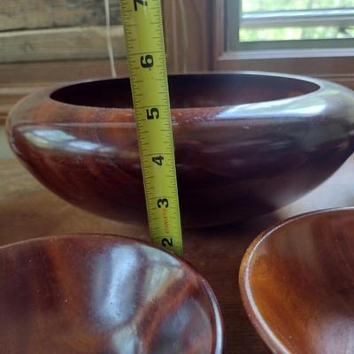 Turned Wood Salad Set- 9 Pieces