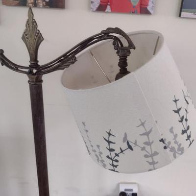 Vintage Metal Post Floor Lamp with Shade