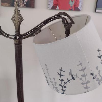 Vintage Metal Post Floor Lamp with Shade