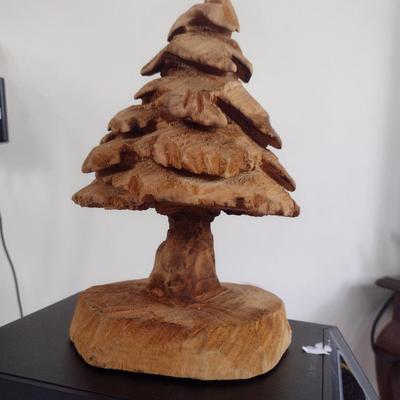 Sammy Pants Carved Tree- Approx 9 1/4" Tall