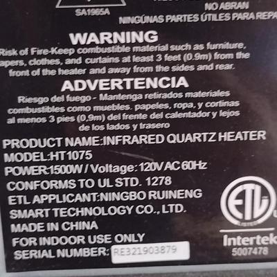 ZoKop Infrared Quartz Heater- 1500 Watt- In Working Condition