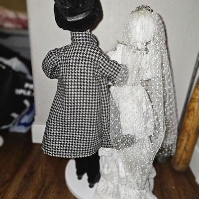 Halloween Decor Day of the Dead Bride and Groom Statue Figures ~14"