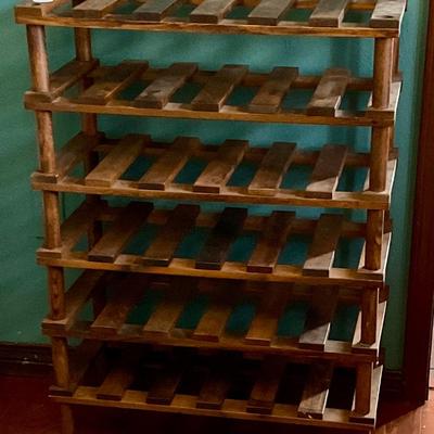 Modular 6 tier wine rack wooden