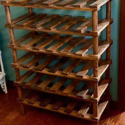 Modular 6 tier wine rack wooden