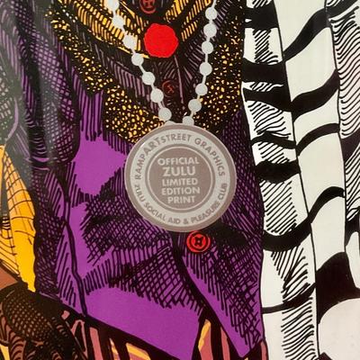 Zulu 75 th anniversary print framed signed and numbered, see photos