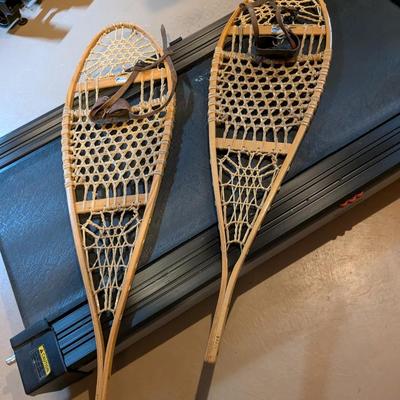 Vintage Like New Snocraft Rawhide & Wood Snow Shoes