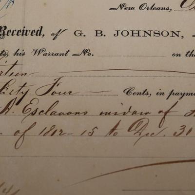 G.B. Johnson, Auditor of Public Accounts, New Orleans 1876 (8 total)