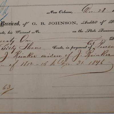 G.B. Johnson, Auditor of Public Accounts, New Orleans 1876 (8 total)