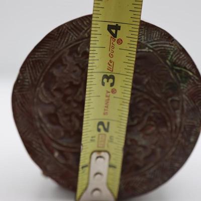 Antique Repousse Domed Container w/ Lid