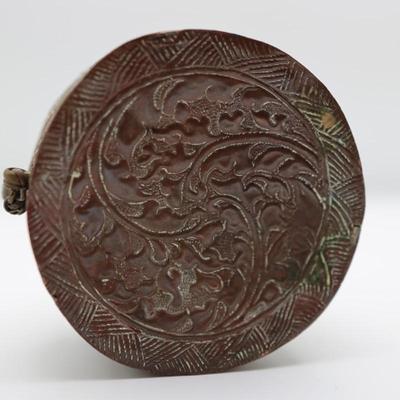 Antique Repousse Domed Container w/ Lid
