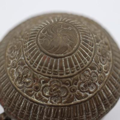 Antique Repousse Domed Container w/ Lid