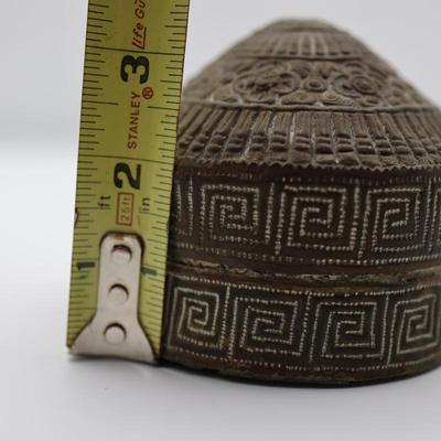 Antique Repousse Domed Container w/ Lid