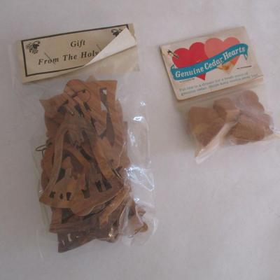 Hand Made Genuine Grade Olive Wood Figures & Genuine Cedar Hearts