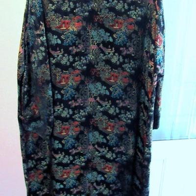 Vintage 42" Long Oriental Tapestry Style Over Coat, Size Unknown, Very Nice Condition
