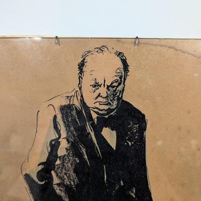 Winston Churchill by Felix Topolski Lithograph Unframed