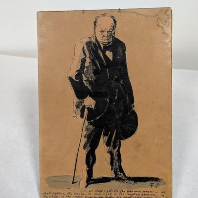 Winston Churchill by Felix Topolski Lithograph Unframed