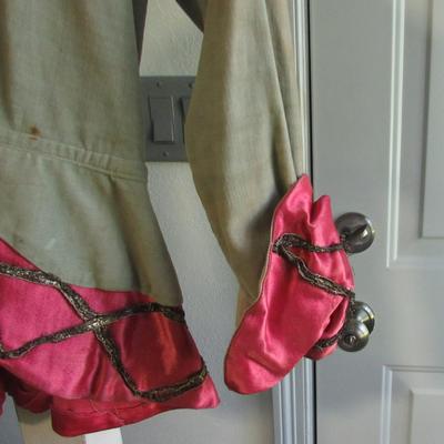 Antique Ladies Top, Velvet Type Material With Fancy Metallic Ribbon Trim, Old West Saloon Style