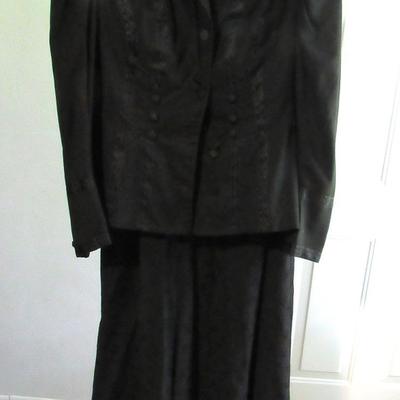 Antique Victorian Appr 1870s-80s, All Black 3 Piece Top, Skirt, Jacket, SEE ALL 52 PHOTOS, Nice!