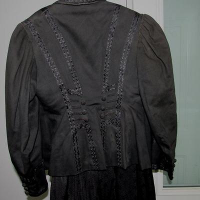 Antique Victorian Appr 1870s-80s, All Black 3 Piece Top, Skirt, Jacket, SEE ALL 52 PHOTOS, Nice!