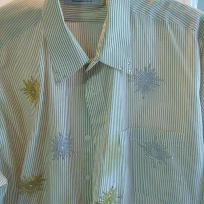 Men's Vintage Button Down Shirt, 17 1/2 XL, Mili Designs