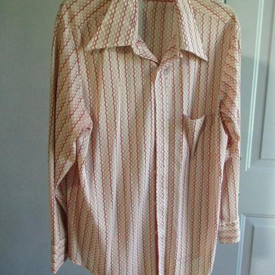 Vintage Men's Button Down Shirt, Kmart Knit Dress Shirt, 17/33, Poly/Triacetate