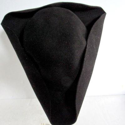 Vintage Smaller Size Tri Corner Hat, 100 Wool, M