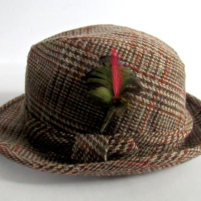 Vintage Men's Hat, Feather On Side L