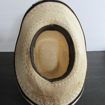 Older Men's Straw Hat With Native American Beadwork