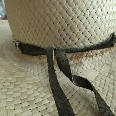 Older Men's Straw Hat With Native American Beadwork