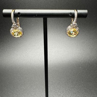 Judith Ripka Heart Necklace and Earrings 14K 925