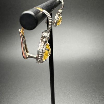 Judith Ripka Heart Necklace and Earrings 14K 925