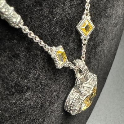 Judith Ripka Heart Necklace and Earrings 14K 925