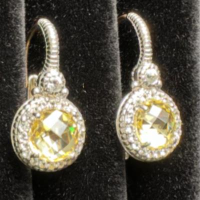 Judith Ripka Heart Necklace and Earrings 14K 925