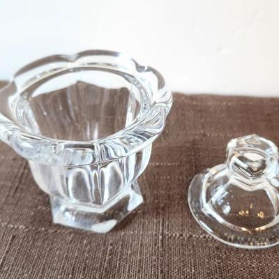 Lot #18 BACCARAT Bretagne Crystal Mustard/Jam Jar with lid