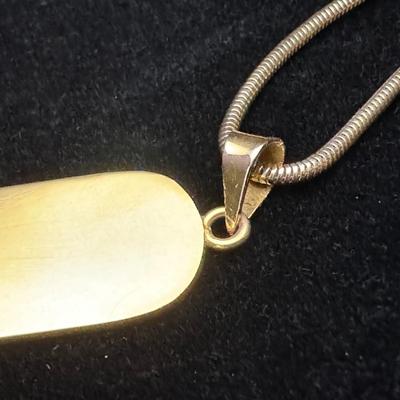 30” Gold Chain & Pendant with Egyptian Hieroglyphs