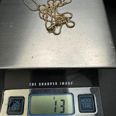 30” Gold Chain & Pendant with Egyptian Hieroglyphs