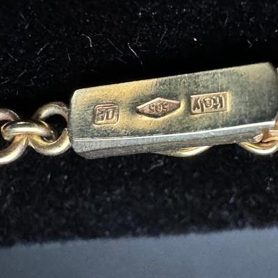 30” Gold Chain & Pendant with Egyptian Hieroglyphs