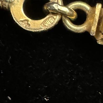 30” Gold Chain & Pendant with Egyptian Hieroglyphs