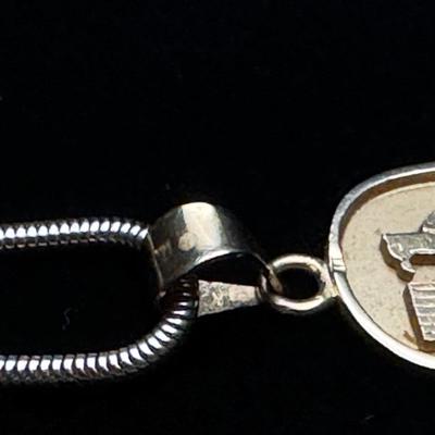 30” Gold Chain & Pendant with Egyptian Hieroglyphs