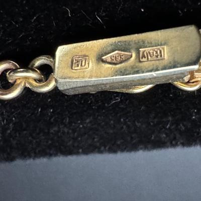 30” Gold Chain & Pendant with Egyptian Hieroglyphs