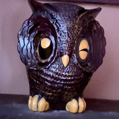 Vintage owl lantern, votive candle holder
