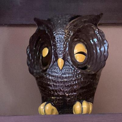 Vintage owl lantern, votive candle holder